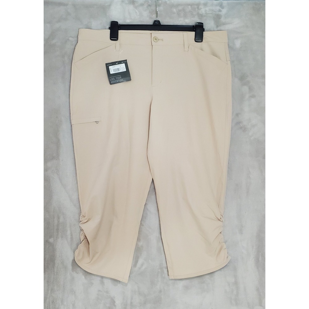 Eddie Bauer Capri Pant Women's 16 Adventurer Stretch Active UPF 50+ Oyster NWT